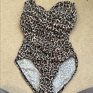 Leopard Print One-Piece Swimsuit